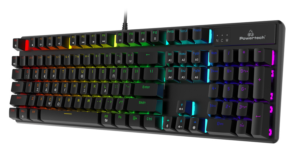 POWERTECH WIRED MECHANICAL KEYBOARD RGB PT-1254