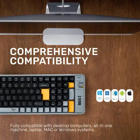 Alcatroz TETRIZ AIR 3 – Ασύρματο Bluetooth Πληκτρολόγιο International English (Imperial Black) KEYBOARD - Image 2
